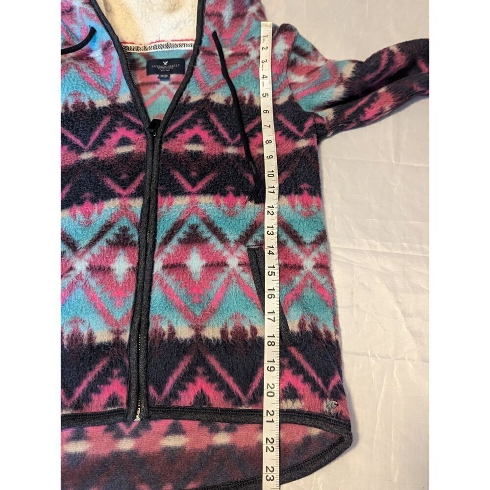 American Eagle Outfitters Women's Tribal/Aztec Fleece Jacket Full Zip Hooded XS - Picture 10 of 16